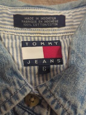 Tommy Hilfiger Denim Button-Up Shirt in Light Blue